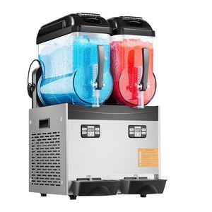 Macchina per Slushy Commerciale a Doppio Serbatoio 12Lx2 in Acciaio Inox, Dispenser da 96 Bicchieri per Margarita Ghiacciata e Bevande Smoothie - Product Image 5