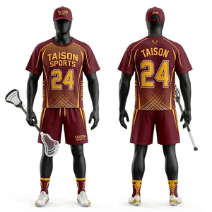 Uniforme de Lacrosse para Hombre, 160GSM, Malla de Poliéster Transpirable, Diseño de Paneles Verde Menta y Azul Marino, Sublimación, Logotipo Personalizado, Conjunto de Uniforme de Lacrosse - Product Image 4