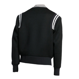 Premium Wool Varsity <b>Jacket</b> with Genuine <b>Leather</b> Sleeves Stand Collar Solid Unisex Letterman Bomber Streetwear Winter Fashion - Product Image 4