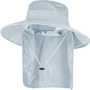 Custom Unisex <b>Navy</b> Blue Bucket <b>Hat</b> With Neck Flap Adjustable Fit Mesh Fabric Outdoor Summer Sun Protection Cap Casual Style <b>Hats</b> - Product Image 3