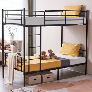 Royal Steel <b>Bunk</b> Beds Heavy Duty <b>Double</b> Tier Bedstead With Guardrails Ladder For Kids Bedroom Stylish Room Furniture - Product Image 3