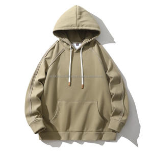 Sudaderas con capucha de cuello redondo informales de manga larga sueltas para hombres europeos y americanos, jersey de Bolsillo grande en blanco con estampado de logotipo personalizado - Product Image 5