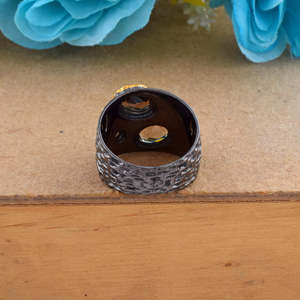 <b>Indian</b> Traditional 100% Pure 925 Sterling Silver Natural Smoky Quartz Bezel Settle Gemstone Wedding Statement <b>Rings</b> Fine Jewelry - Product Image 2