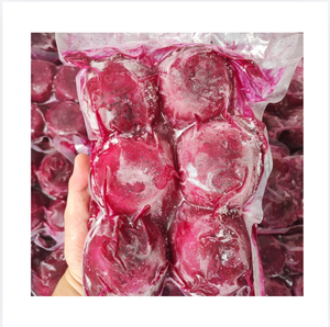 Demi-tranches de fruit du dragon surgelées IQF, en vrac, origine Vietnam, 1 kg, fruit tropical sucré, sous vide, conservation à -18°C, durée de conservation 24 mois - Product Image 1