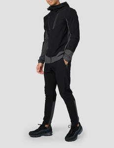 Ensemble de survêtement pour homme avec logo personnalisé imprimé, coupe-vent léger imperméable pour l'automne, avec doublure en polaire pour une utilisation en extérieur - Product Image 1