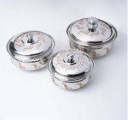 Olla Circular de Acero Inoxidable para Calentar Alimentos con Tapa y Asas - Product Image 4