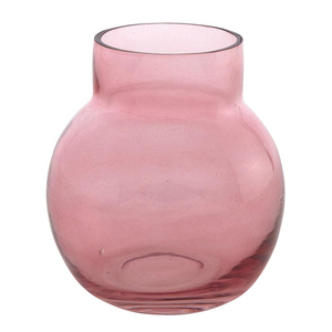 Vase à fleurs en verre rose clair de qualité supérieure, élégant et petit, pour la décoration de la maison moderne, de la table et des fêtes - Product Image 1