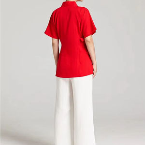 Tenue d'entraînement d'arts martiaux en lin d'été pour femmes, col diagonal, confortable, pour le Tai Chi et le Wushu - Product Image 6