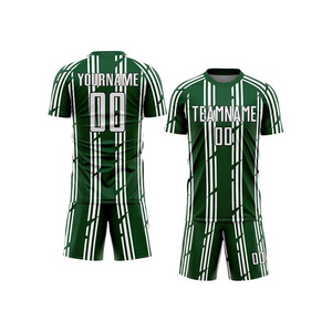 Ensemble de maillots de football personnalisés sublimés, motif géométrique gris, 100% polyester, unisexe, col rond, manches courtes, évacuation de l'humidité - Product Image 1