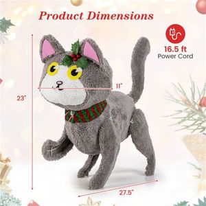 3D Cute Cat <b>Inflatable</b> Outdoor Holiday Yard Decoration with LED Lights for Festive Cheer - Product Image 3