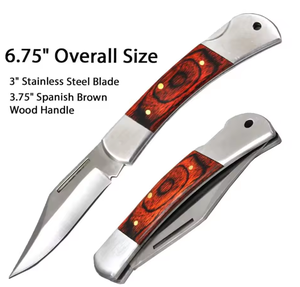 Couteau pliant artisanal en acier au carbone, manche ergonomique en bois, couteau de poche pour usage quotidien, fabricant OEM - Product Image 5