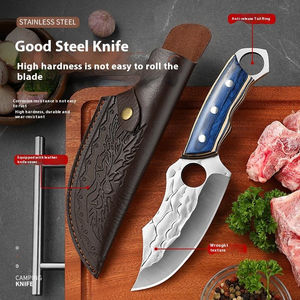 Butcher's Cleaver <b>Knife</b> for Kitchen Cutting for Hand Meat Cutting Food Commercial Use with leather with best cheap quality - Product Image 5
