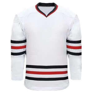 Men's Ice Hockey Jersey Blue White Orange <b>Heat</b>-Transfer Printed 3D Embroidery Custom Team Moisture Wicking Short Sleeve Baseball - Product Image 2