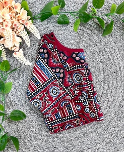 Modern Fashion Simple Wedding O-Neck Blouse material 100% PURE COTTON PRINT NON LINING WITHOUT PADDED height 15.5 inch - Product Image 4