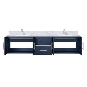 Blu navy 80 pollici. L X 22 Pollici Mobile Bagno Doppio con Top in Marmo di Carrara e Set Rubinetteria per Bagni Piccoli - Product Image 5