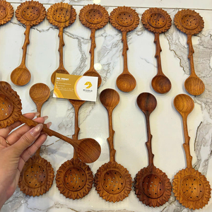 Wooden <b>Spoon</b> Flower Shape Natural Wood Kitchen Utensil Vietnam Factory Bulk Manufacturer Export - Product Image 1