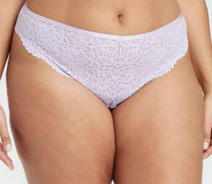 OEM New Design Plus Size Sexy Women's Fashion Lace Cheeky Mid-Rise Breathable Cotton Knitted Seamless Eco-Friendly Thong Panties - Product Image 5