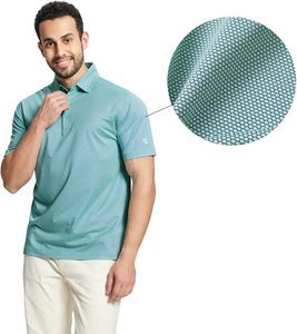 Camisetas para Hombre, Deportivas, de Secado Rápido, Jacquard, Ligeras, con Textura, Manga Corta, Cuello Polo - Product Image 3