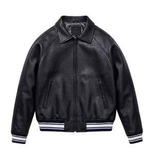 Wholesale men varsity <b>leather</b> <b>Jackets</b> OEM Custom Logo <b>Long</b> Sleeves Casual Bomber <b>Jacket</b> breathable eco-friendly <b>jacket</b> for men - Product Image 4