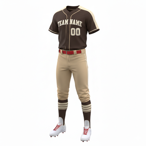 Uniforme de Béisbol Personalizado 100% Poliéster Transpirable, Camiseta y Pantalón de Alta Calidad, Impresión Sublimada, Secado Rápido, Cuello en V, Ropa Deportiva - Product Image 3