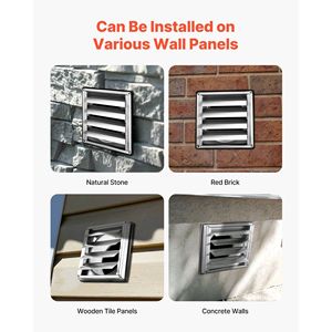 Copertura per Ventilazione a Parete in Acciaio Inox Premium da 4 Pollici, Griglia Quadrata per Condizionatore con Guarnizione in Gomma Fonoassorbente - Product Image 6