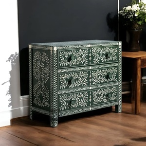 ILAHI's Bone Inlay <b>Drawer</b> Modern Design Agate Detailing <b>Storage</b> Portable Home Furniture - Product Image 1