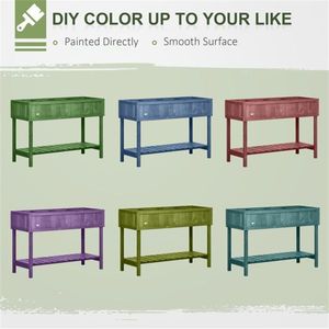 Fioriera rialzata con tettoia e vano portaoggetti, pezzo singolo - Product Image 5