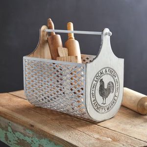 Porta cubiertos galvanizado estilo rústico para cocina, organizador de metal para decoración de mesa de comedor - Product Image 6