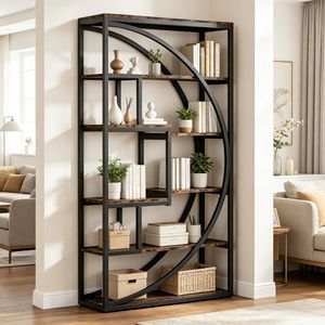 Libreria Moderna in Rovere Antico con Spazio di Archiviazione per Soggiorno, Casa o Hotel, Ideale per Camere da Letto - Product Image 1