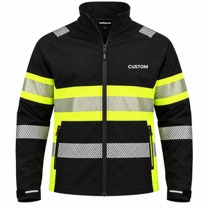 High Visibility Safety Jacket Waterproof Reflective Work Wear <b>Winter</b> Warm Hi Vis Coat with Detachable - Product Image 1