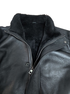 Men's Regular-Length Wool & Genuine <b>Leather</b> Breathable <b>Trench</b> <b>Coat</b> with Belt Outdoor Winter Jacket - Product Image 4