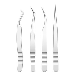Pinzas de Acero Inoxidable para Cejas, Pinzas Doradas para Extensión de Pestañas - Product Image 1