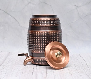 Pure Copper <b>Water</b> Dispenser | Traditional Indian Copper Beverage <b>Container</b> with Tap | Wholesale Manufacturer - Product Image 4