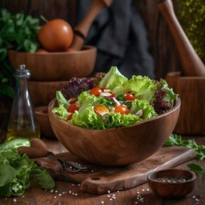 Natural Acacia <b>Wooden</b> Bowl <b>Rustic</b> Finish Handmade Serving Salad Bowl for Kitchen <b>Dining</b> <b>Table</b> Food Safe Eco Friendly Decor home - Product Image 1