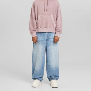 Jeans en denim délavé coupe droite pour homme, qualité supérieure, imprimé OEM, logo personnalisé, style décontracté vintage, respirant, vente en gros pour l'hiver - Product Image 3