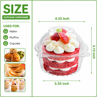 Boîtes à cupcakes individuelles rondes personnalisées, boîtes à cupcakes en plastique, contenants à gâteaux en plastique transparent jetables