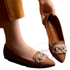 Customized Color Knot <b>Women</b> Flats <b>Slip</b>-On Light Weight High Quality Elegant Genuine Leather New Arrival - Product Image 2