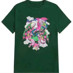 T-shirt en coton de haute qualité, style vintage délavé, 300 GSM, coupe ample, impression en relief, streetwear, haute qualité - Product Image 1