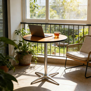 طاولة كوكتيل دائرية عالية الجودة من الخشب الرقائقي للفنادق وحفلات الزفاف والمناسبات والحفلات للاستخدام الداخلي والخارجي - Product Image 5