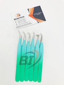 แหนบต่อขนตาแบบสองโทนสีทำจากสเตนเลสสตีลเคลือบสองสีติดฉลากแบบมืออาชีพที่ยั่งยืนพร้อมปลายแหลม - Product Image 6