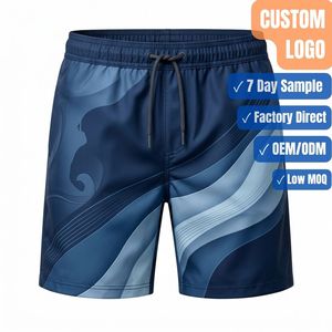 Shorts de plage pour hommes, 100% polyester, imprimé floral, logo personnalisé, service OEM - Product Image 1