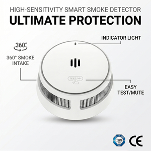 Détecteur <span class=keywords><strong>de</strong></span> fumée sans fil interconnecté avec batterie scellée 10 ans et capteur photoélectrique - Product Image 1