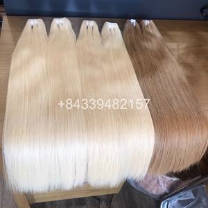 Extensiones de cabello humano blanqueado Rubio vietnamita recto crudo Premium misma cutícula alineada Super doble dibujado - Product Image 4