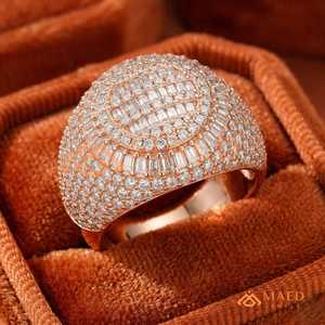 Rose Gold Baguette Moissanite <b>Ring</b> <b>Men</b> Hip Hop Iced Out Luxury Statement Diamond Look Jewelry <b>Ring</b> Design - Product Image 4