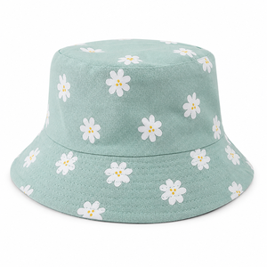 Custom Logo Mint Green Heat-Transfer Printed Adjustable Unisex Bucket <b>Hat</b>-Lightweight Breathable Comfortable Spring/<b>Summer</b> - Product Image 5
