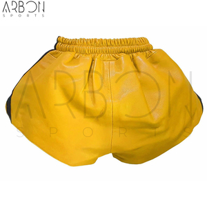 Shorts en cuir véritable jaune de qualité supérieure, élégants, personnalisables avec votre propre logo, nouvelle collection, par un fournisseur de confiance. - Product Image 2