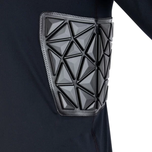 Camiseta de Fútbol de Manga Larga Negra para Hombre con Ribete Amarillo, Protección Acolchada en Hombros y Codos, Estilo Ajustado, Absorbe la Humedad - Product Image 6