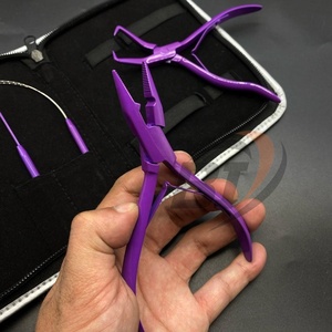 Kit d'outils pour l'application et le retrait des extensions de cheveux en acier inoxydable avec LOGO personnalisé pince à micro-maillon - Product Image 1