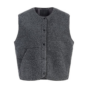 Gilet sans manches en polaire pour femme, nouvelle collection, avec logo personnalisé, fermeture éclair, décontracté, grandes tailles, personnalisable, pour filles - Product Image 1