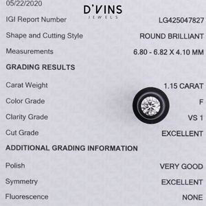 Diamantes D'vins VS1 Claridad EX Corte VG Pulido HPHT con Relleno de Color F Corte Brillante Redondo para Joyería - Product Image 6
